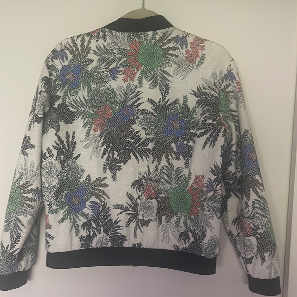 Leaf Pattern Bomber Jacket - image 5